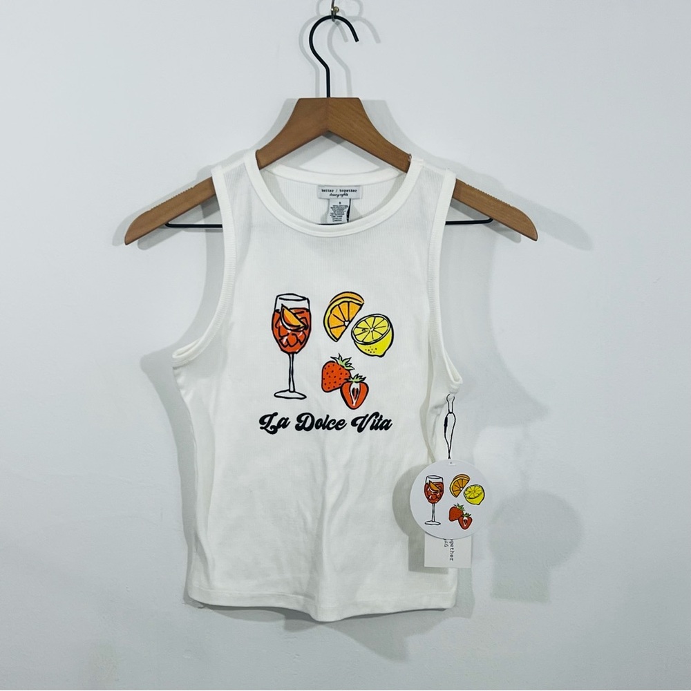 Better / Together White Ribbed Graphic Tank La Dolce Vita Graphic Aperol Spritz - Picture 1 of 7